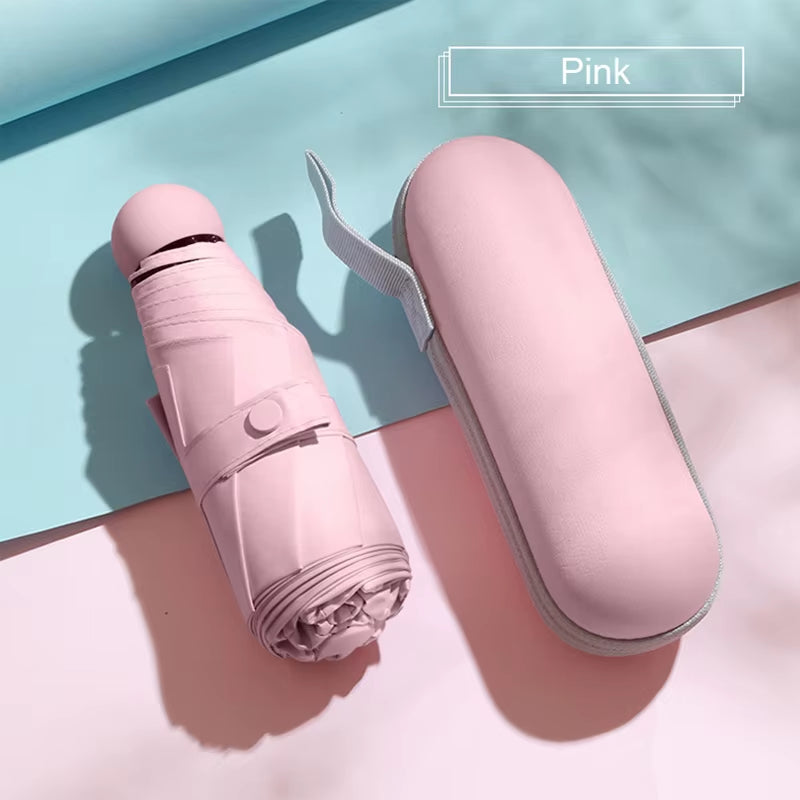 Compact Capsule Umbrella - Sun and Rain Protection, UV-Resistant, Portable Design