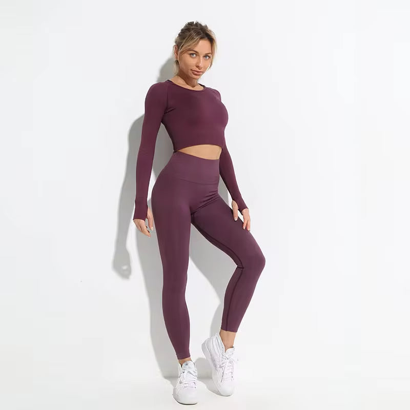 Transformez votre entraînement avec notre ensemble d'entraînement 2 pièces sans couture Hyperflex pour femmes - Haut court élégant et leggings taille haute pour des performances ultimes !