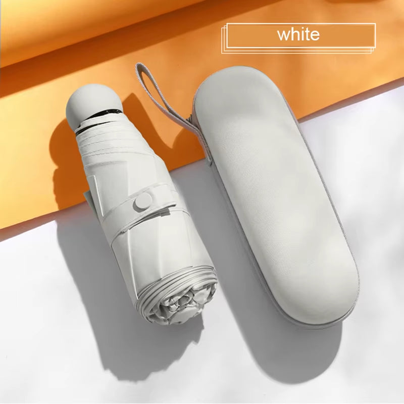 Compact Capsule Umbrella - Sun and Rain Protection, UV-Resistant, Portable Design