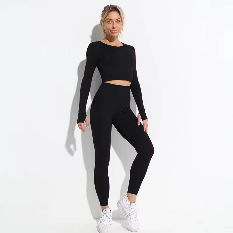 Transformez votre entraînement avec notre ensemble d'entraînement 2 pièces sans couture Hyperflex pour femmes - Haut court élégant et leggings taille haute pour des performances ultimes !