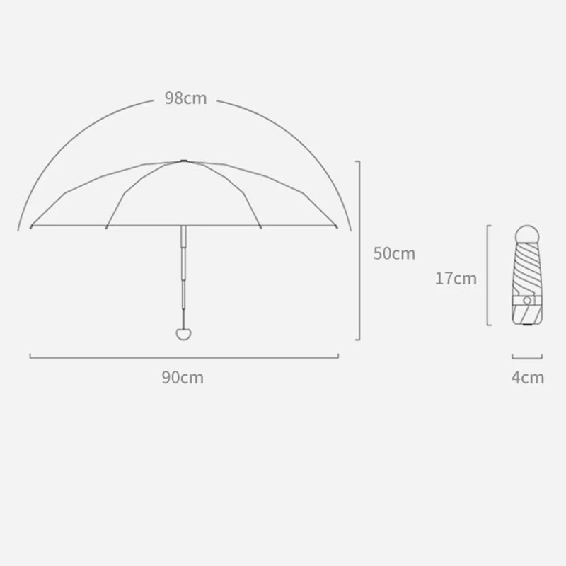 Compact Capsule Umbrella - Sun and Rain Protection, UV-Resistant, Portable Design