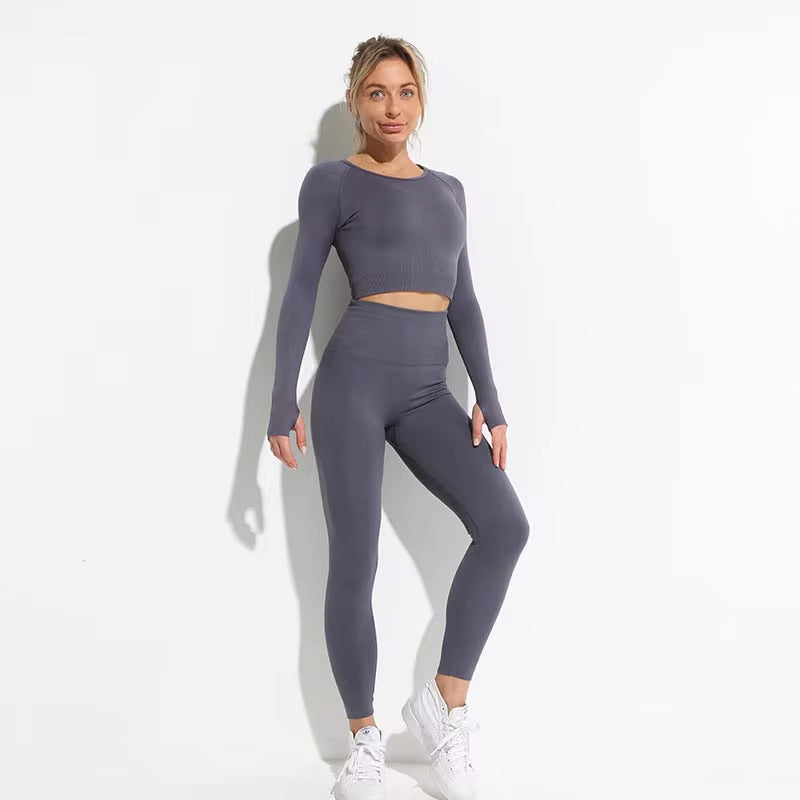 Transformez votre entraînement avec notre ensemble d'entraînement 2 pièces sans couture Hyperflex pour femmes - Haut court élégant et leggings taille haute pour des performances ultimes !