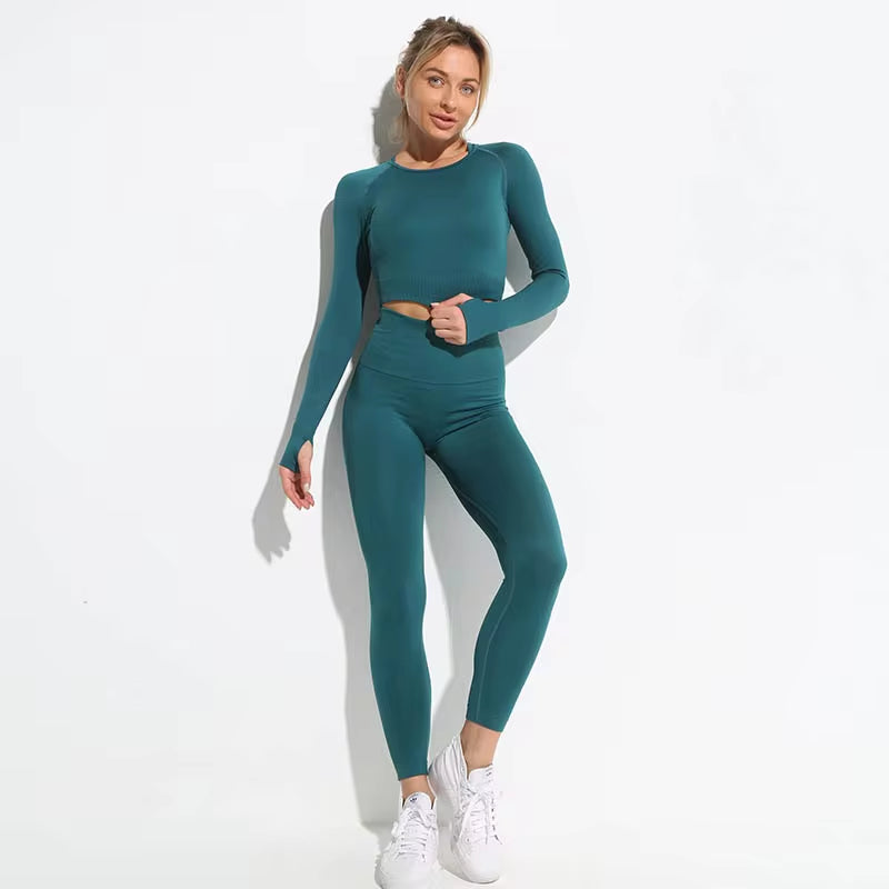 Transformez votre entraînement avec notre ensemble d'entraînement 2 pièces sans couture Hyperflex pour femmes - Haut court élégant et leggings taille haute pour des performances ultimes !