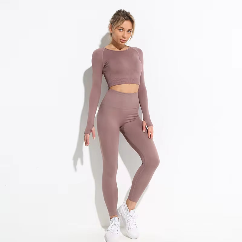Transformez votre entraînement avec notre ensemble d'entraînement 2 pièces sans couture Hyperflex pour femmes - Haut court élégant et leggings taille haute pour des performances ultimes !