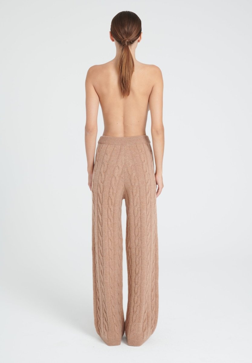 Pantalon Cachemire 6 Fils Femme Camel