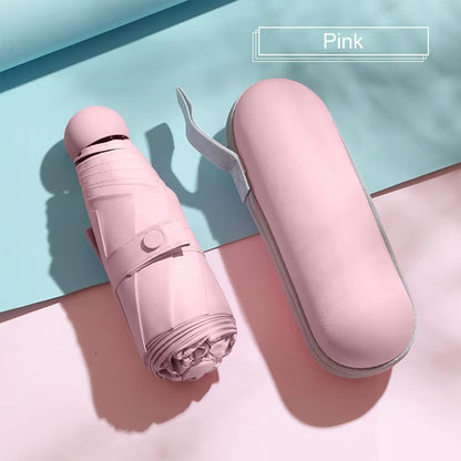 Compact Capsule Umbrella - Sun and Rain Protection, UV-Resistant, Portable Design