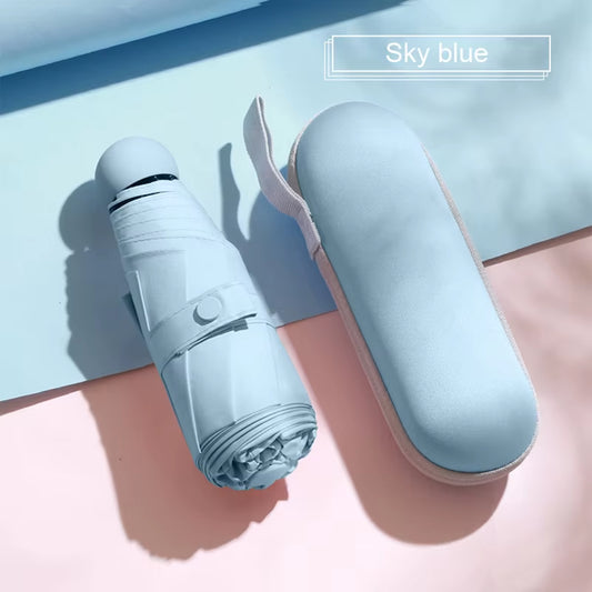 Compact Capsule Umbrella - Sun and Rain Protection, UV-Resistant, Portable Design