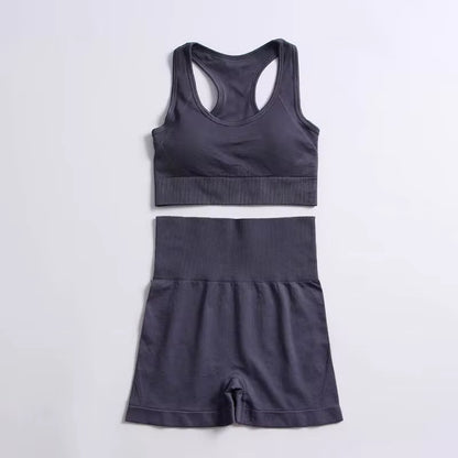 Transformez votre entraînement avec notre ensemble d'entraînement 2 pièces sans couture Hyperflex pour femmes - Haut court élégant et leggings taille haute pour des performances ultimes !