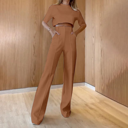 Elevate Your Summer Style with Our Chic Women's Sweater Sets - Trendy Lapel Slim Fit Casual Knitted Outfits