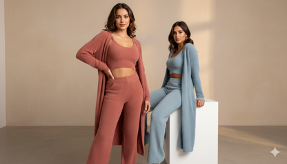 3 Piece Fuzzy Fleece Loungewear Set