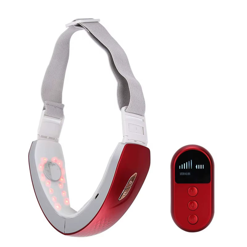 Facial Lift and Contouring Device with LED Light Therapy for Cheek Slimming and Double Chin Reduction
