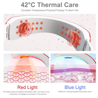 Facial Lift and Contouring Device with LED Light Therapy for Cheek Slimming and Double Chin Reduction