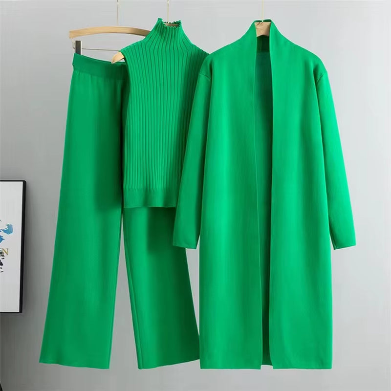 Laminivibe : Ensemble survêtement cardigan tricoté 3 pièces