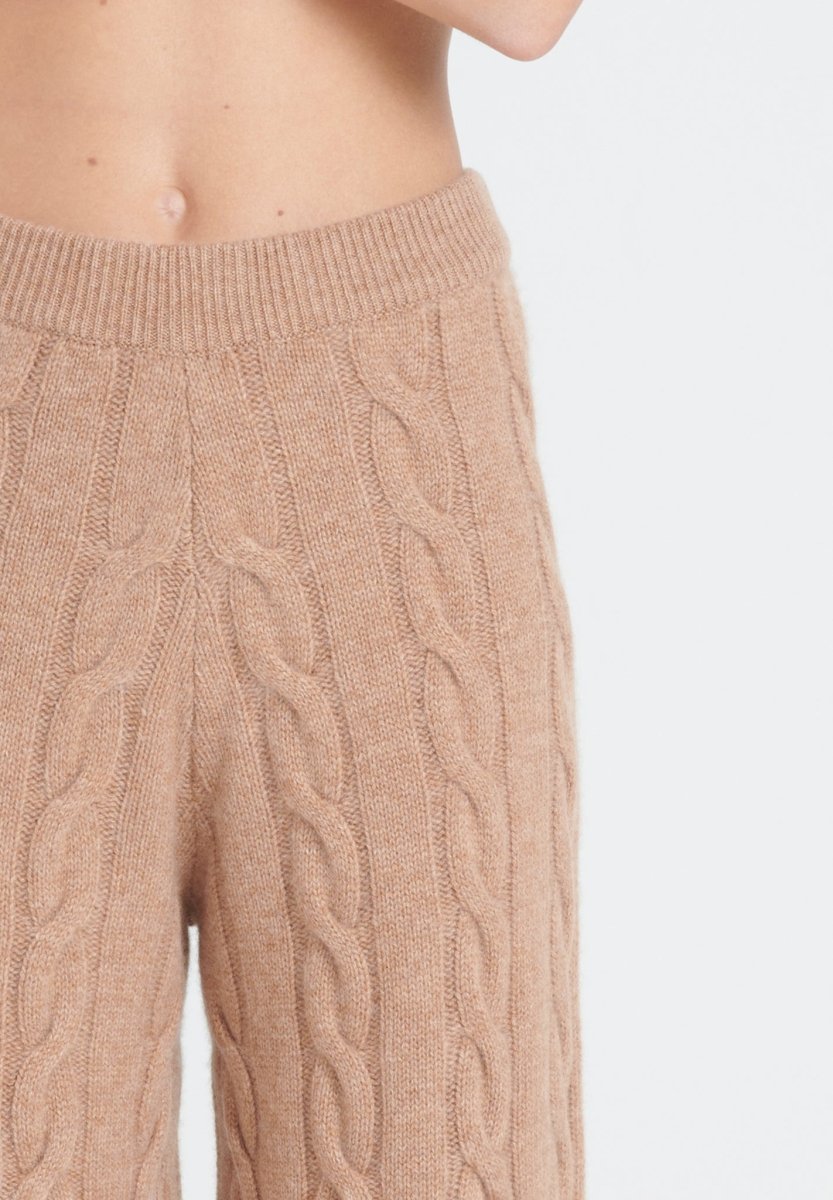 Pantalon Cachemire 6 Fils Femme Camel